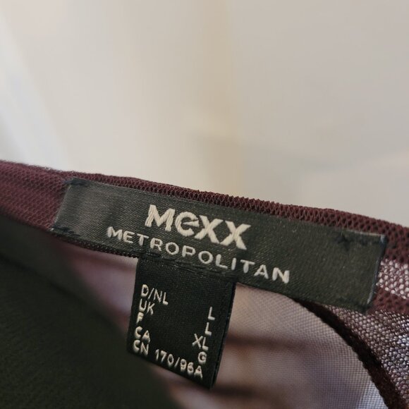 Mexx Metropolitan Burgandy Dress with Sheer Overlay - Picture 2 of 2